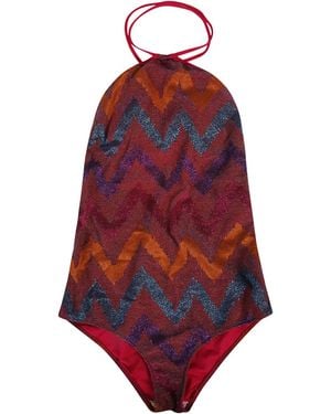 Feel me fab Keywest Printed One Piece Swimsuit - Red