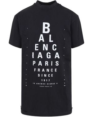 Balenciaga Eye-Test Oversized T-Shirt, 100% Cotton - Black