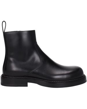 Bottega Veneta Leather Strut Ankle Boots - Black
