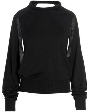 Ramael Ausschnitt aus dem Top -Pullover aus dem Einsatz - Schwarz