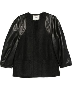 Fendi Wool Midi Coat - Black
