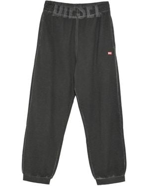 DIESEL Logo-Waistband Cotton Track Pants - Grey