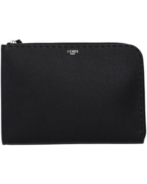 Fendi Selleria Pochette Leather - Black