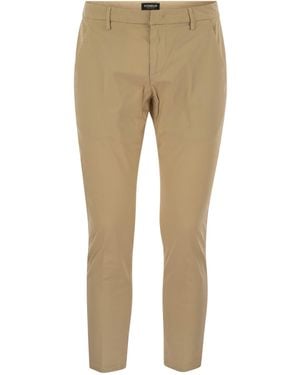 Dondup Alfredo Slim Fit Cotton Trousers - Natural