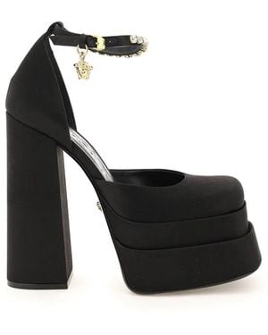 Versace Medusa Satin Platform Pump - Black