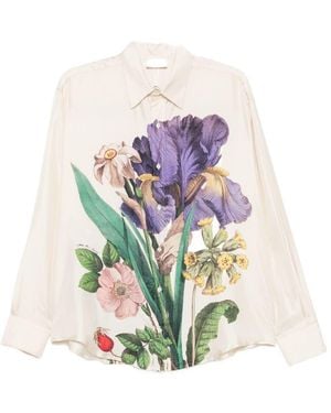 Pierre Louis Mascia Printed Silk Shirt - White