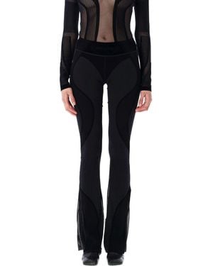 MISBHV Flock Mesh Sport Flared Pants - Black