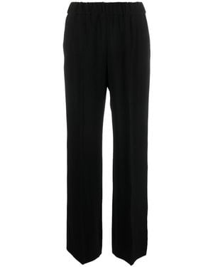 Alberto Biani Elasticated Waist Straight-Leg Trousers - Black