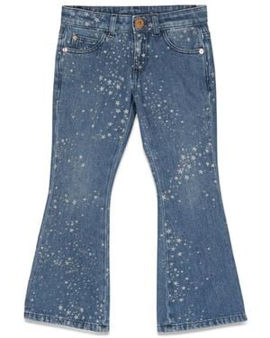 Versace Glitter Print Jeans - Blue