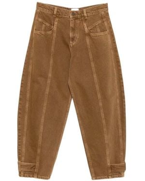 Isabel Marant Leja Taps Toelopende Jeans Met Zichtbare Stiksels - Wit