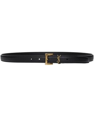 Saint Laurent Belts Leather - Black