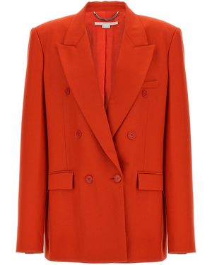 Stella McCartney Double Breasted Wol Blazer - Rood