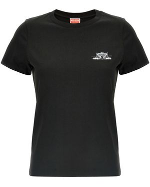 KENZO Happy Tiger T Shirt Nero-Donna