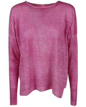 ALESSANDRO ASTE Boat Neck Spray Art Linen Sweater - Roze