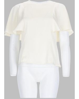 MICHAEL Michael Kors Satin Blouse With Cape Sleeves Polyester - White