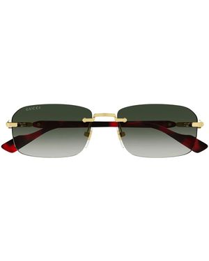 Gucci Gafas De Sol Gg1221 S 006 Oro/Gris Hombres - Verde