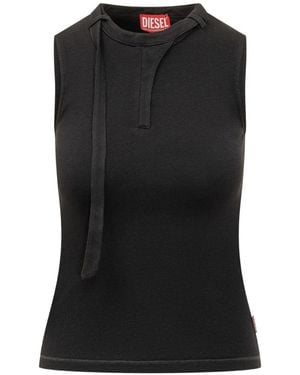 DIESEL Cotton Tank Top - Black
