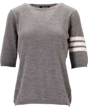 LA ROSE 3/4 Merino Wool Knitwear - Gray