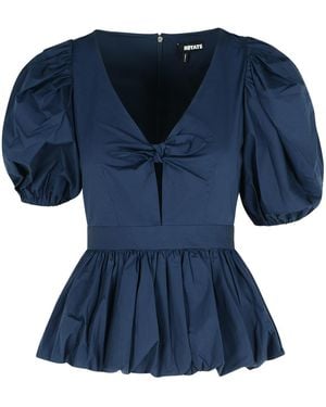 ROTATE BIRGER CHRISTENSEN Ruotare La Camicetta Di Cotone Blu Scuro