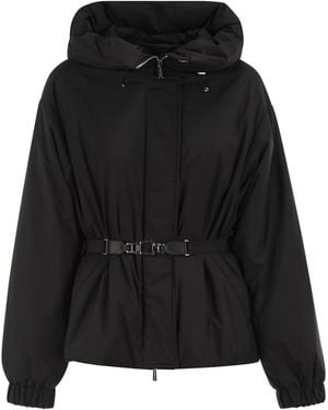 Moorer Glarea Stp Technical Hooded Jacket With Adjustable Belt - Black