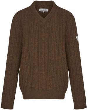 MM6 by Maison Margiela V-Neck Clothing - Brown