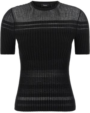 Theory Theorie gerippte T -Shirt - Schwarz
