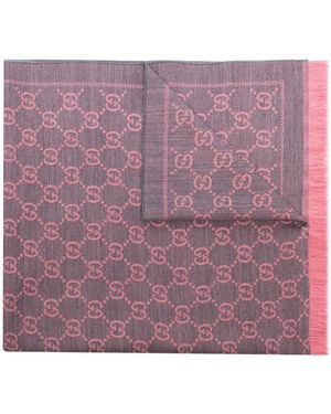 Gucci Gg Wool Scarf - Purple