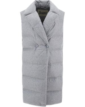 Herno P Ed Langer Gilet-Mantel - Grau