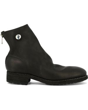 Undercover Leather Ankle Boots With Rubber Sole - Black