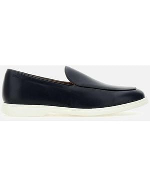 BOSS Sienne Midnight Blue Leather Loafer - Blauw