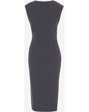 Jacquemus Alba Stretch Wool Midi Dress - Blue