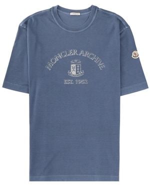 Moncler T Shirt With Logo - Blue