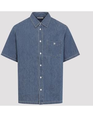 Celine Cotton Bowling Shirt - Blue