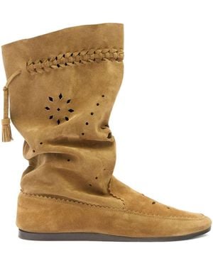 Isabel Marant Welky Leather Boots - Brown