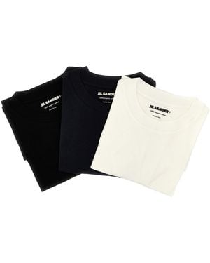 Jil Sander 3 Pack Logo Patch T -Shirt - Schwarz