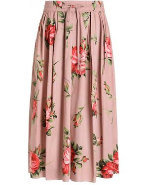 Dolce & Gabbana Bloemenrok - Rood