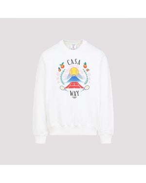 CASABLANCA Organic Cotton Casa Way Sweatshirt - White