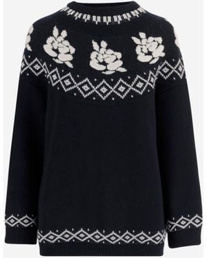 Magda Butrym Wool Sweater With Geometric Pattern - Black