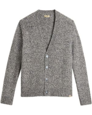 Woolrich Crew Neck Sweater With Ribbed Cuffs - Grau