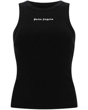 Palm Angels Top Con Logo - Black