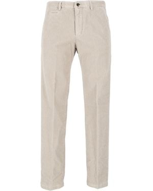 BRIGLIA Pinstriped Slim-Fit Pants - Natural