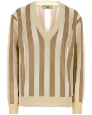 Fendi Pull Pequin Silk - Natural