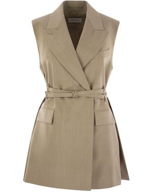 Sportmax Ciurma Long Blazer sans manches - Gris