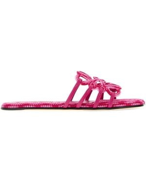 Loewe Paula's Ibiza Canvas Paula S Ibiza Petal Anagram Slippers - Pink