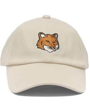Maison Kitsuné "Fox Head" Baseballkappe - Weiß