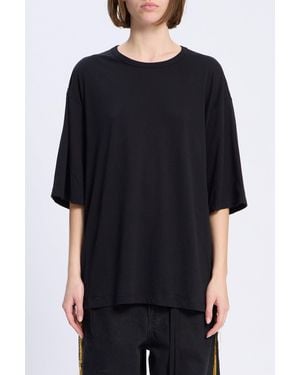 Ann Demeulemeester Aga High Comfort Fit T-Shirt With "Les Fleurs Du M - Black