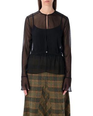 Our Legacy Sheer Crinkle Waist Blouse - Black