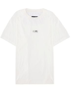 MM6 by Maison Margiela Round-Neck Graphic Logo T-Shirt - White
