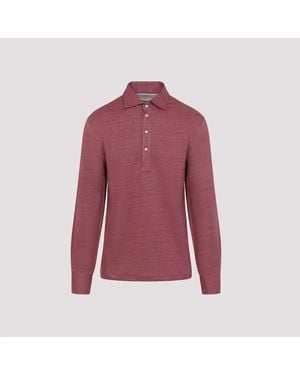 Brunello Cucinelli Long Sleeves Polo - Rot