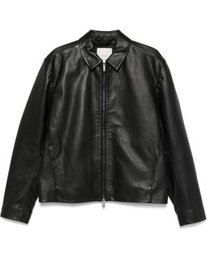 Calvin Klein Leder -Hemdjacke - Schwarz